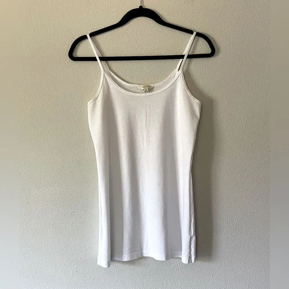 Women’s White, Rubbish, Basic, Fitted, Layering Tank Top. Size XL.